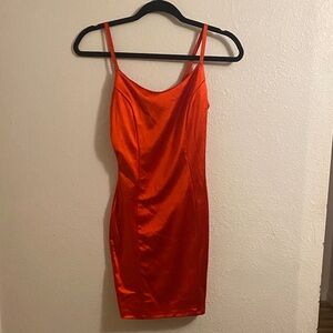 Spaghetti Strap Bodycon Dress in Bright Red